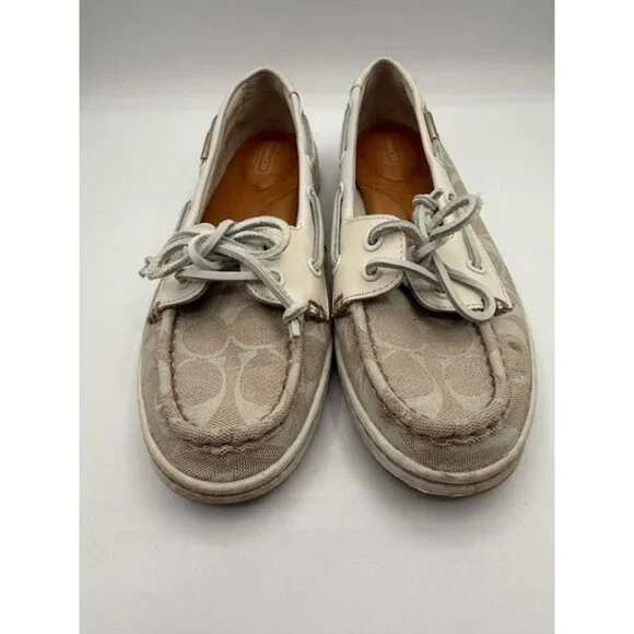 Coach Women's Richelle Parchment Colorway Boat Shoe Size 8.5 - Picture 2 of 6